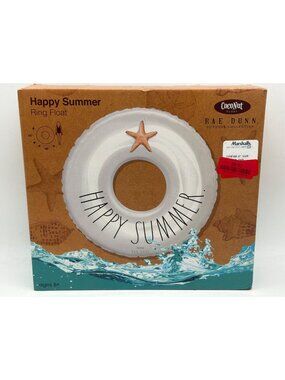 Happy Summer Inflatable 48" Ring Float By Rae Dunn Outdoor Collection
